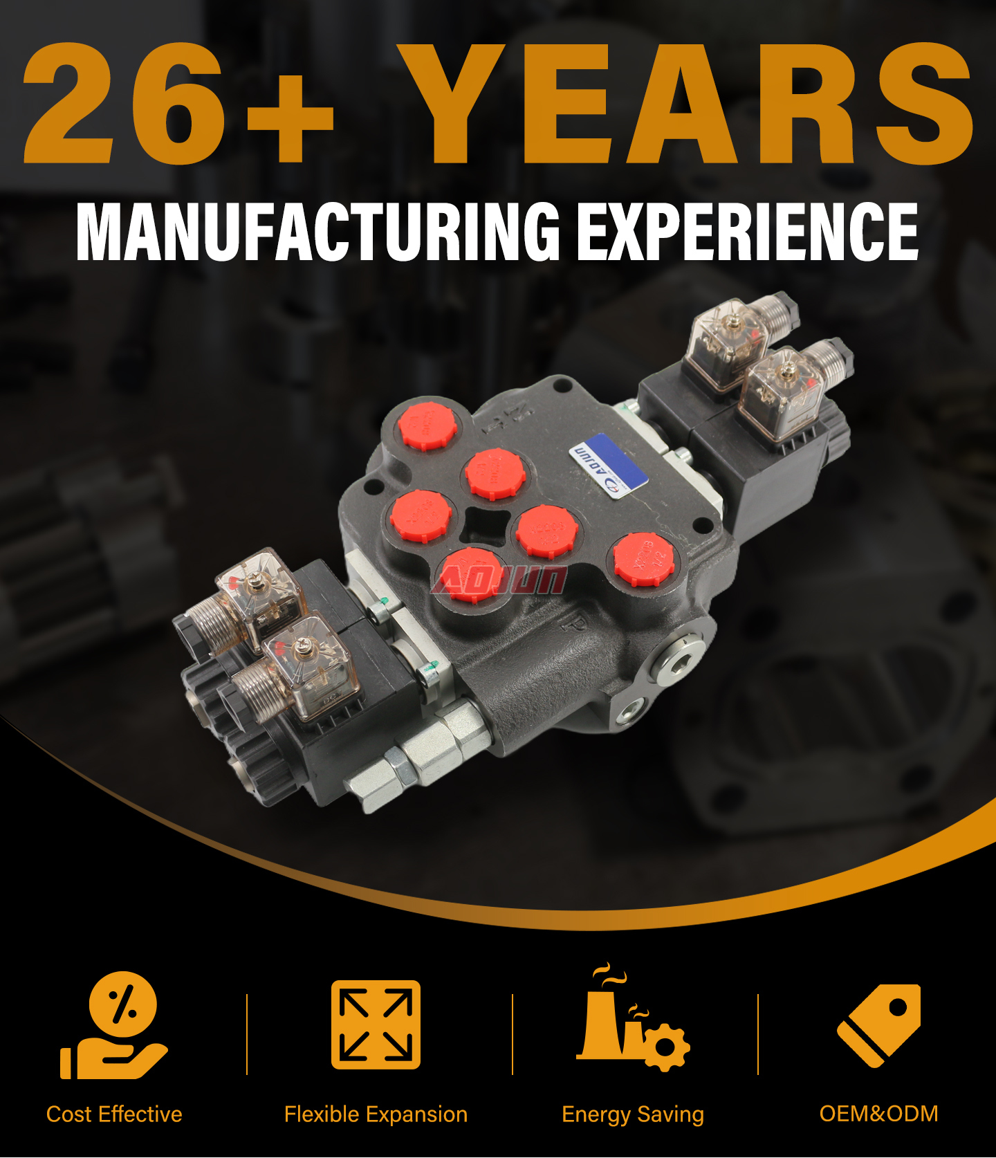 2 Spool Solenoid Monoblock Directional Valve P80 detailed image