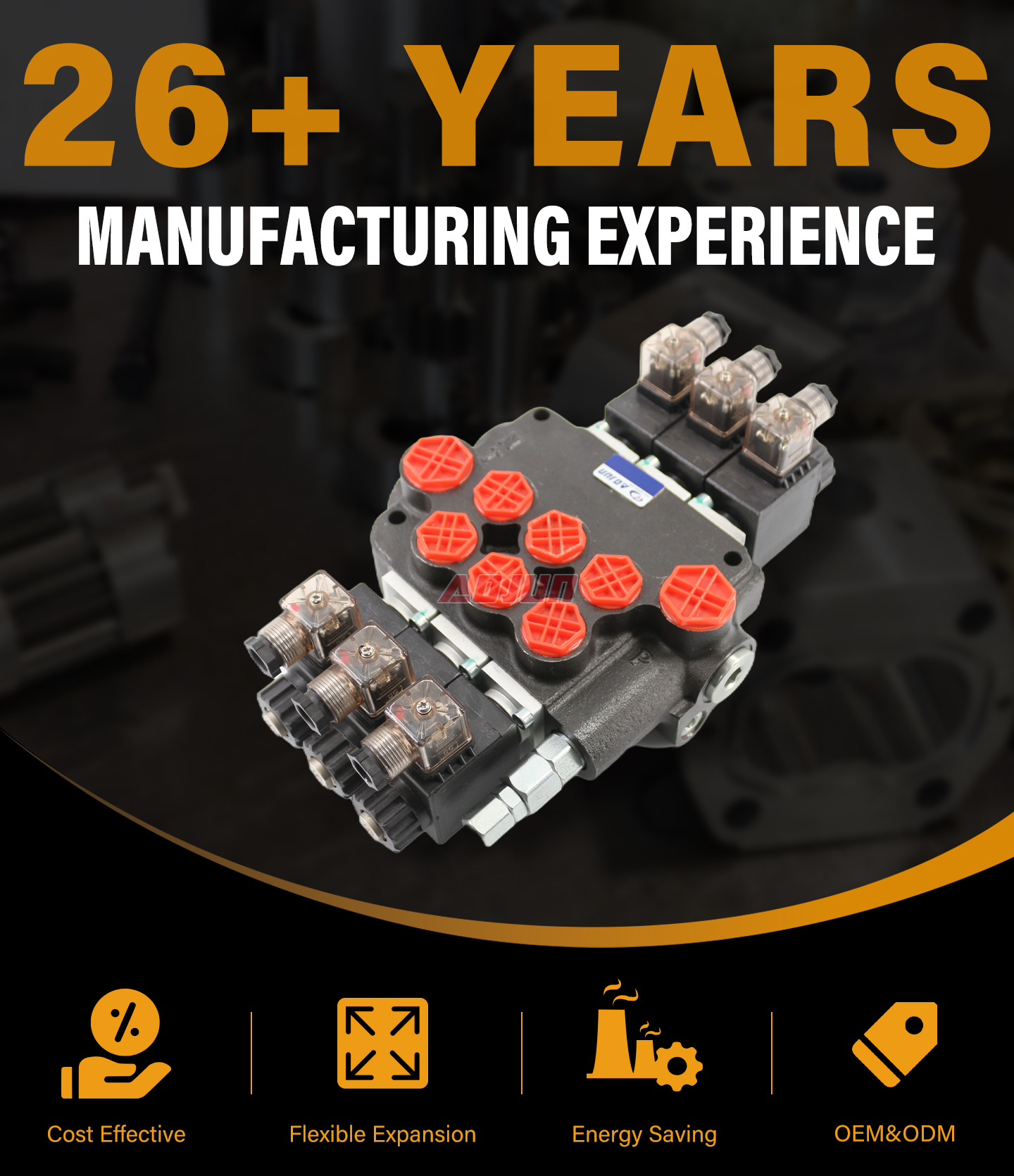 3 Spool Solenoid Monoblock Directional Valve P80 detailed image