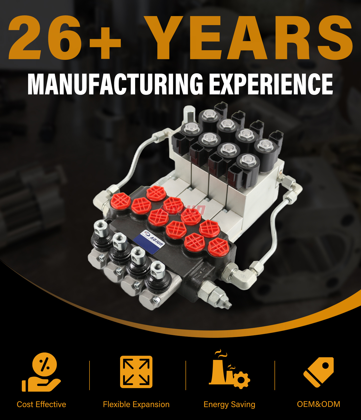 4 Spool Electro-hydraulic Monoblock Directional Valve P40 detailed image
