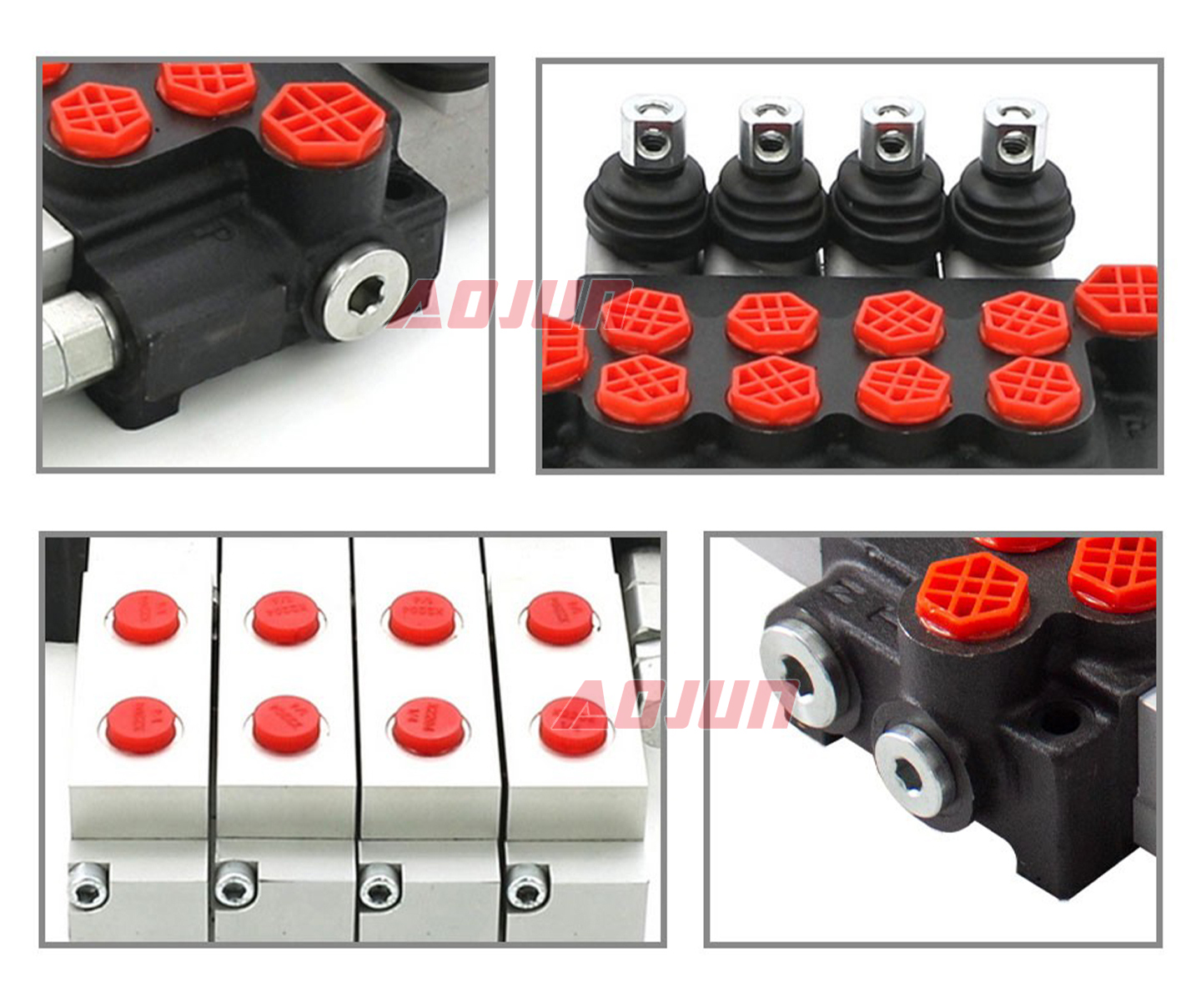 4 Spool Hydraulic and Manual Monoblock Directional Valve P40 - Aojun ...