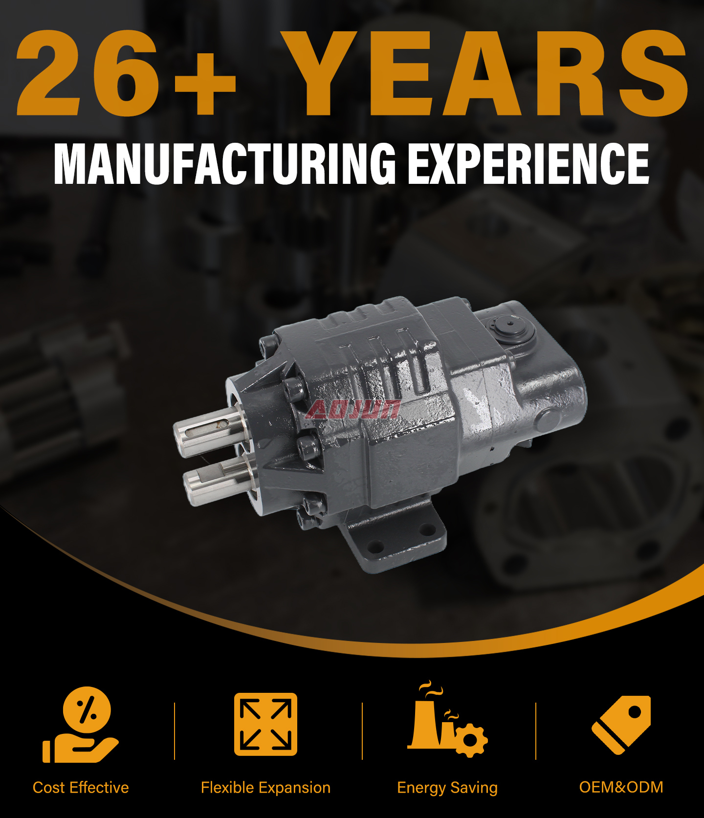 20 MPa (2900 psi) 63 cc/rev Hydraulic Gear Pump BF62M detailed image