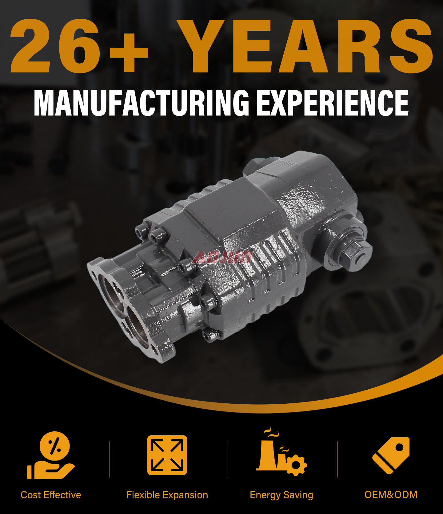 20 MPa (2900 psi) 80 cc/rev Hydraulic Gear Pump BF82A detailed image