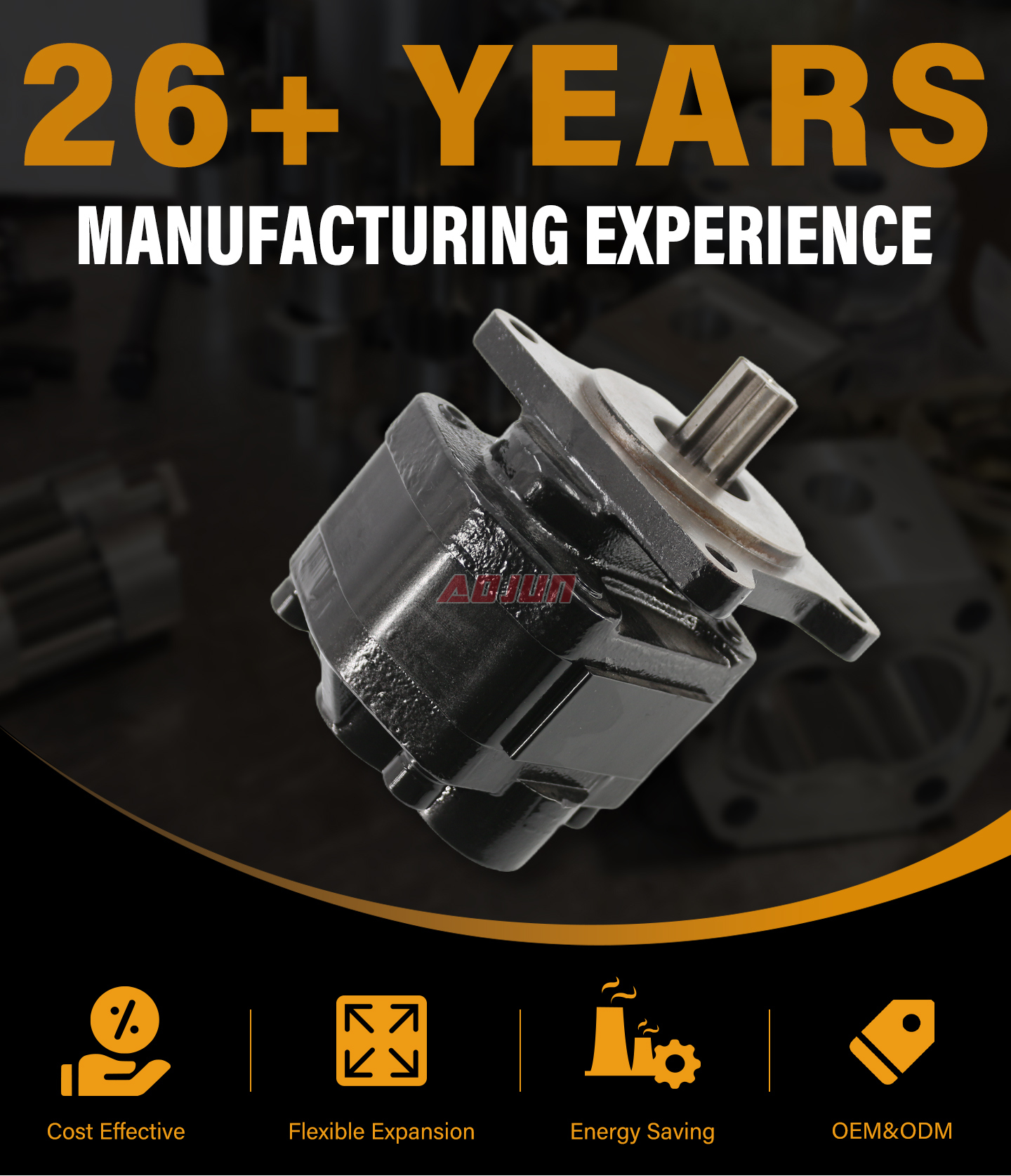 20 MPa (2900 psi) 20 cc/rev Hydraulic Gear Pump CBHS-F520R detailed image