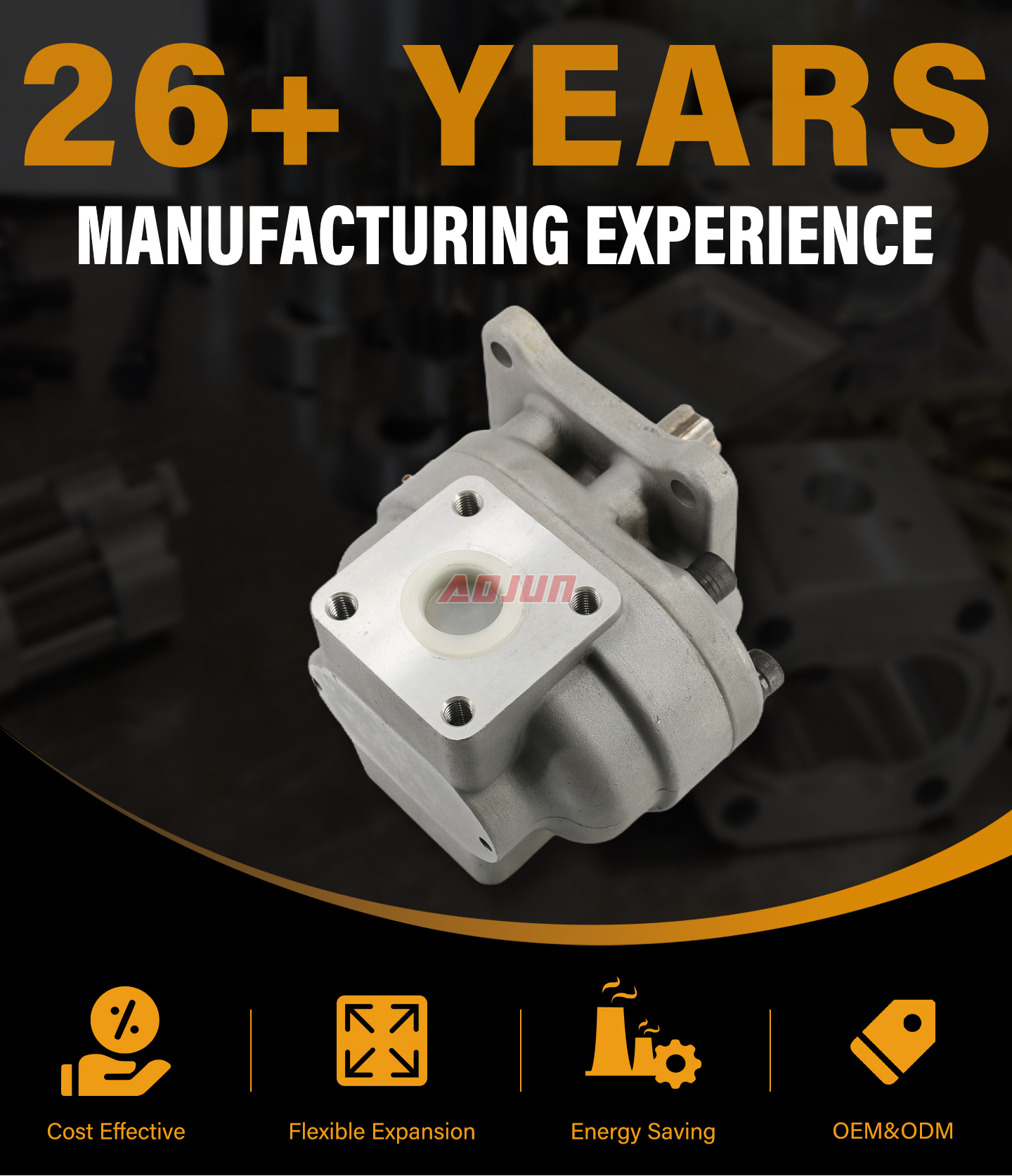 20 MPa (2900 psi) 50 cc/rev Hydraulic Gear Pump CBHS-F550 detailed image