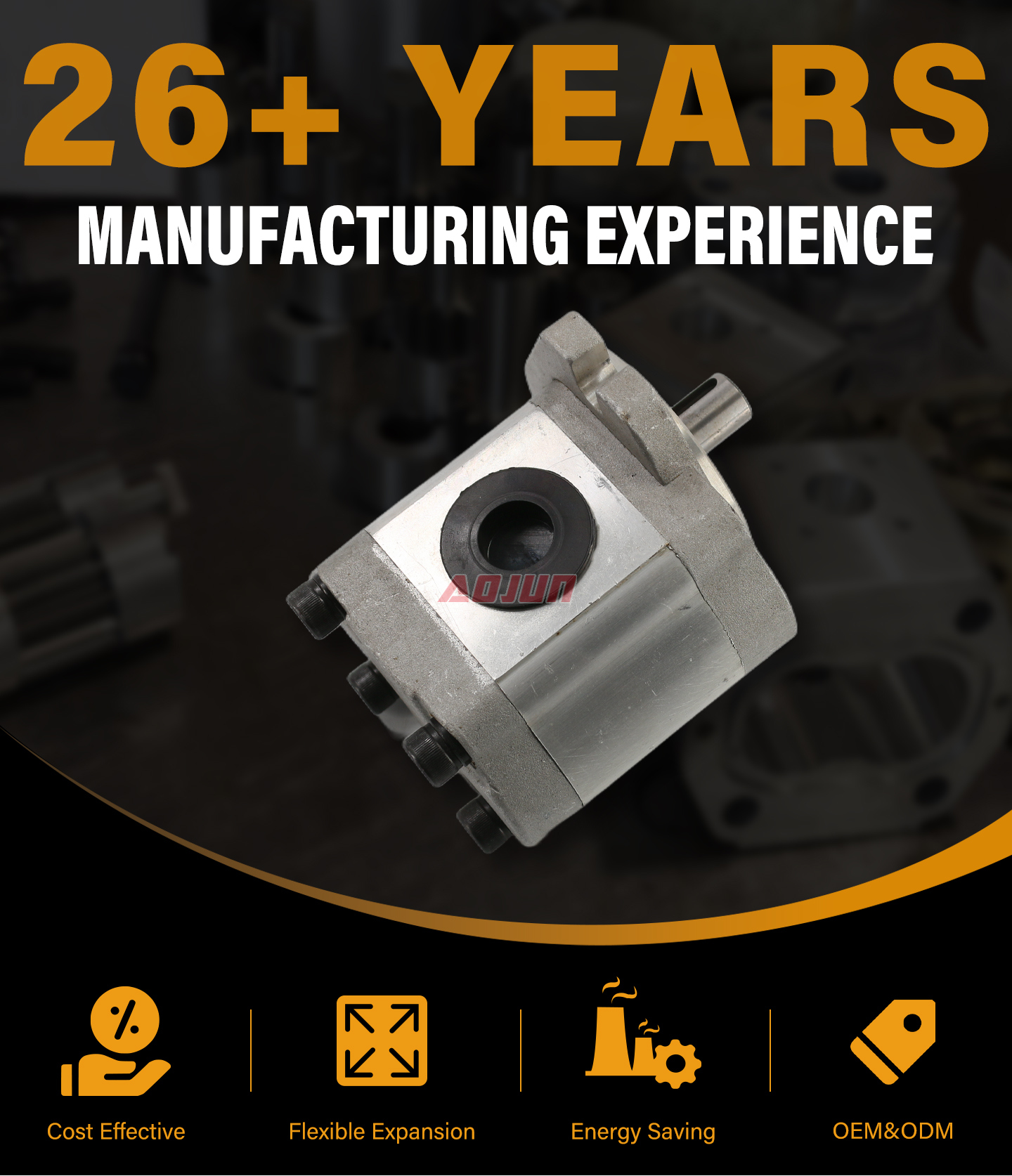 20 MPa (2900 psi) 14 cc/rev Hydraulic Gear Pump CBHS-FL-314 detailed image