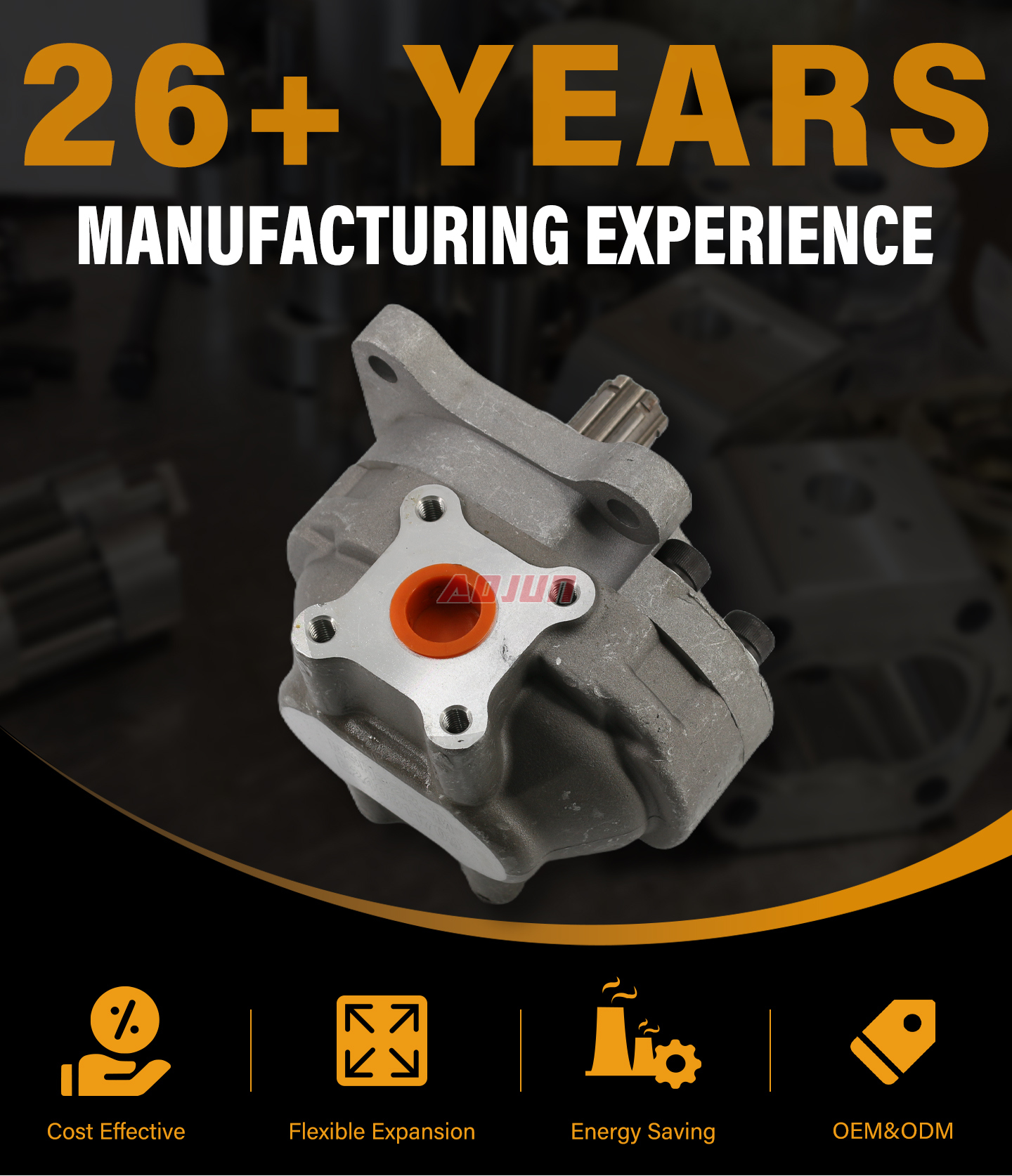 16 MPa (2320 psi) 32 cc/rev Hydraulic Gear Pump NSH32-M detailed image