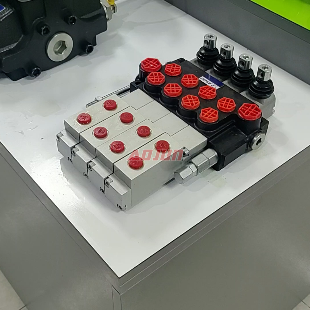 4 Spool Hydraulic and Manual Monoblock Directional Valve P40 - Aojun ...